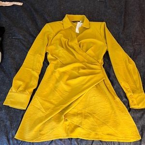 Mustard yellow long sleeve dress